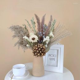 Decorative Flowers Palm Fan Leaf Dried Flower Leaves Window Reception Pampas Grass Wedding Arch Arrangement Party Home Room Table Decoration