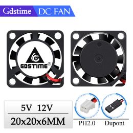 Cooling 2Pcs Gdstime DC 5V 12V 20MM 20x20x6MM Laptop Ultrathin Brushless Cooler Fan 2006 2cm Micro Instrument Projector Sensor Radiator