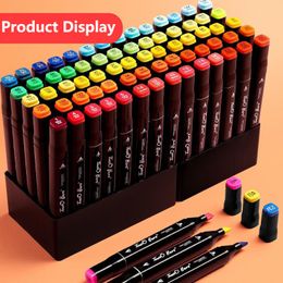 204/100/120/168/262 Colores Markers Pens Set Painting Double Head Brush Drawing Manga School Art Supplies For Korean Stationery
