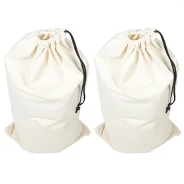 Storage Bags 2 Pcs Packaging Clothes Packing Large Drawstring White Pouch Container Travel