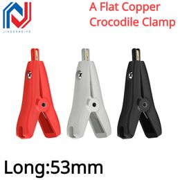 2pcs 5A Flat Copper Crocodile Clamp 53mm LCR Kelvin Clip Positive And Negative Two Stage Test Clamp Black Red