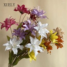 Decorative Flowers Wedding Decor Artificial Lily Background Arch Road Guide Floral Arrangement Material Home Office Vase Ornament