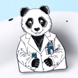 Catuni Panda Science Medicine Pin Enamel Brooch Cute Bag Lapel Backpack Badge Jewellery Accessories for Scientist Student Medico