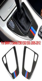 Car Interior Center Control Gear Shift Panel Cover Stickers LHD RHD Carbon Fiber Car Accessories For BMW E90 E92 E93 3 Series3935590