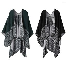 Scarves Double-sided Fleece Shawl Luxury Elegant Thicken Winter Warm Plush Wraps Scarf Lace Pattern Cashmere Cape