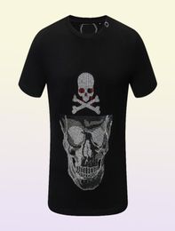 PP Fashion Men039s Designer slim fit Tshirt Summer rhine Short Sleeve Round Neck shirt tee Skulls Print Tops Streetwear c3063505