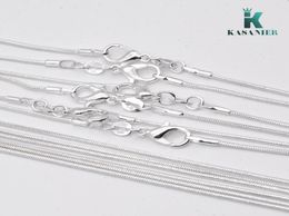 KASANIER 10 pcs Free shipping Wholesale fashion Jewellery 925 silver Jewellery necklace 1 mm chain necklace + 925 lobster clasps 4470163