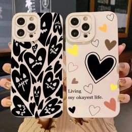 For Xiaomi 13T Pro Case For Mi 13 12 11 Lite 5G NE 12T 12X 11T 10T Poco F5 X5 X4 X3 Pro F3 Black Devil Love Heart Silicone Cover