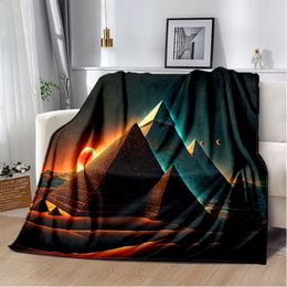 Egyptian Pyramid Famous Architecture Blanket,Soft Throw Blanket for Home Bedroom Bed Sofa Picnic Travel Rest Cover Blanket Kids