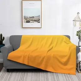 Blankets Yellow Orange Blanket Gradient Colorful Fleece Flannel Super M Plaid Throw For Bedding Plush Thin Quilt