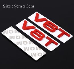 Car Sticker V6T V8T Logo Metal Emblem Badge Decals Stickers for RS Sline S3 S4 S5 S6 S7 S8 A4L A5 A6L A3 A4 A7 Q3 Q5 Q7 B63626545