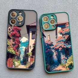 Japanese Aesthetic Tokyo City Street Scenery Phone Case For iPhone 13 12 Pro Max Mini 11 14 Pro Max 15 7 8 Plus SE XS X XR Cover