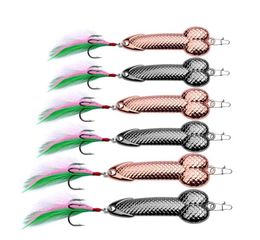 Spoon Fishing Lures VIB Metal Jig Bait Casting Sinker Spoons Spinners with Feather Hooks for Trout Bass Spinner Baits2413847