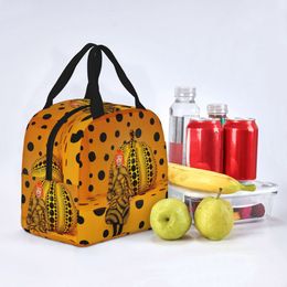 Yayoi Kusama Mystery Insulated Lunch Bags Cooler Bag Lunch Container Yellow Pumpkin Large Tote Lunch Box Men Women Beach Picnic