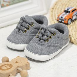 First Walkers KIDSUN Baby Canvas Sneakers Unisex Shoes Anti-slip Soft Borns Lace-up Sport Infant Crib Boy