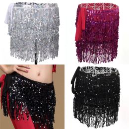 1PC Exquisite Belly Dance Costume Sequin Tassel Fringe Hip Scarf Belt Waist Wrap Skirt