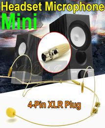 Skin Colour Mini XLR TA4F 4 Pin Connector Plug Headworn Headset Microphone Ear Hook For Wireless BodyPack Transmitter9470053