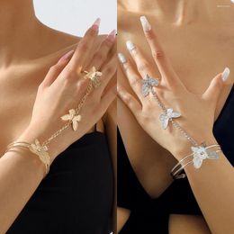 Bangle 1 Piece Of European And American Fashion Three Butterfly Women's One-piece Ring Opening Bracelet Creative Personalized Acces