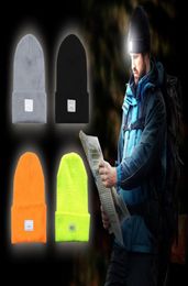 5 LED Beanies Headlamp Winter Hands Unisex Lighted Camping Hat Power Stocking Cap Hat 10pcslot 8958029