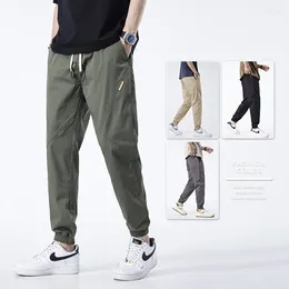 Men's Pants Summer Ultra-thin Baggy Casual Drawstring Elastic Waist American Work Clothes Male Brand Trousers 5XL