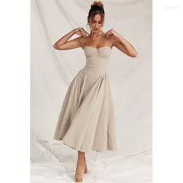 Party Dresses Spaghetti Strap Large Skirt Hem Women Prom Dress Sleeveless Deep-V Neck Gown Multiple Colours Evening Est In Stock