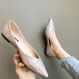 Casual Shoes 2024 Spring Autumn Women Pointed Toe Elegant Office Lady Ballets Flats Plus Size 42 A4581