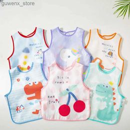 Bibs Burp Cloths Waterproof Infant Eating Children Drawing Sleeveless Baby Bandana Bibs Cute Baby Bibs Soft Cotton Baby Bib Meal Burp Eva Cloths Y240412