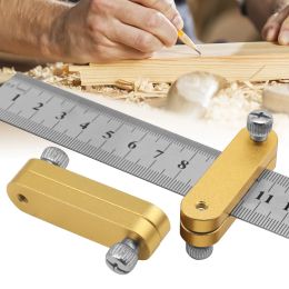 1Pc Steel Ruler Positioning Block - Woodworking Scriber Line Marking Gauge for Carpentry Ruler Measuring Tool