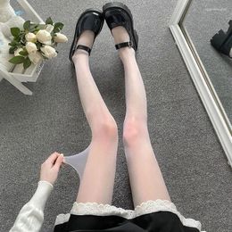 Women Socks Sexy Tights Summer Black White Stockings High Waist Lolita Pantyhose Thigh Anime Cosplay Costumes Accessories