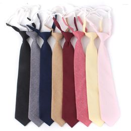 Bow Ties Solid Colour Tie For Men Women Simple Skinny Neck Boys Girls Casual Students Neckties Adult Cotton Gifts
