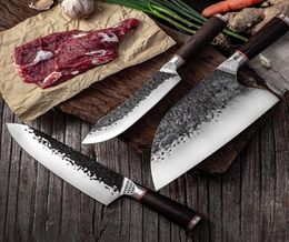 High Carbon Steel Chef Knife Clad Forged Steel Boning Slicing Butcher Kitchen Knives Meat Cleaver Kitchen Slaughtering Knife Whole2107478