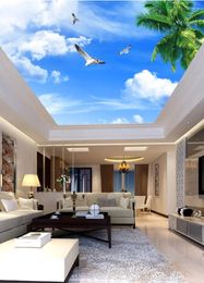 Wallpapers Po Wallpaper Living Room Bedroom KTV Ceiling Murals Blue Sky And White Clouds Mural