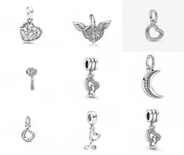 2021 new 925 Sterling Silver Good Luck Horseshoe angel wing moon family tree Dangle Beads Fit Original P Charm Bracelet 1263 Q22552256