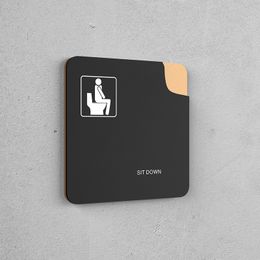 Black and Gold Colour Toilet Sign Plate 3D Acrylic Wash Room Door Wall Label Sticker Wc Holder Signage Board Art Hotel Home Decor