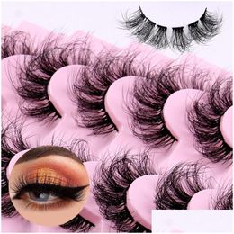 False Eyelashes 7Pairs Diy Fluffy 8D Faux Mink Lashes Segmented Curl Lash Extensions Soft Reusable Cruelty Drop Delivery Health Beauty Dhwjr