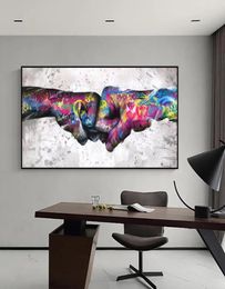 Decorative Painting Wall Art Picture and Living Room Canvas Painting for Modern Home Decoration Graffiti Fist Handcuffs3542084