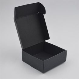 50pcs Black WrapCraft Kraft Paper Packaging Box Wedding Party Small Gift Candy Jewellery Package Boxes For Handmade Soap box 210402259S
