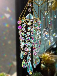 Garden Decorations 1pc Light Fantasy Crystal Wind Chime Hanging Window Patio Aerial Suncatcher Rainbow Gift