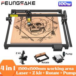 Large Laser Engraver 1500X1500Mm Working Area 100W Air Assist Pump 50W Laser Engraving And Cutting Machine Cnc Router