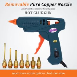 Gun 60w 100w Eu Us Plug Hot Melt Glue Gun Pure Copper Nozzles with Power Switch 5 Glue Sticks 11mm House Power Tool Home Diy Craft