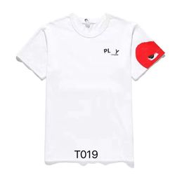 Fashion Mens Play T Shirt Designer Red Heart Shirt Commes Casual Women Shirts Des Badge Garcons High Quanlity TShirts Cotton Embroidery Top e7 he4y4