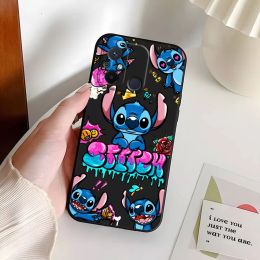 Stitch Cute For Xiaomi Redmi 12 12C 11 A1 Plus 10 10X 9T 9C 9C 8 7 6 4G 5G Silicone TPU Soft Black Phone Case Coque Capa