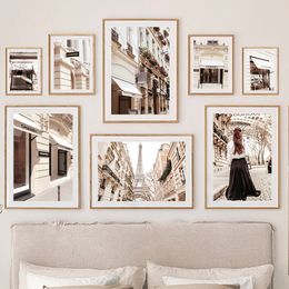 Luxury Store Shop Window Street Landscape Wall Art Canvas Painting Nordic Posters And Prints Wall Pictures For Living Room Decor