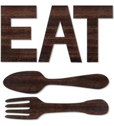 Novelty Items Set Of EAT Sign Fork And Spoon Wall Decor Rustic Wood DecorationDecoration Hang Letters For Art1594979
