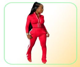 Tracksuits Casual 2 Two Piece Set Womens Sexy Outfits Crop Top Stacked Pants Leggings Women Matching Sets Ladies Tracksuit Female 8172626