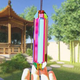 Garden Decorations 120mm Light Condenser Crystal Glass Prism Hanging Sun Catcher Decor Rainbow Maker Window Pendant Chandelier Accessories