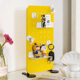 Hooks Desktop Peg Board Shelf Stand Metal Free Punching Office Desk Storage Stationery Key Sundries Pen Holder Racks Pegboard