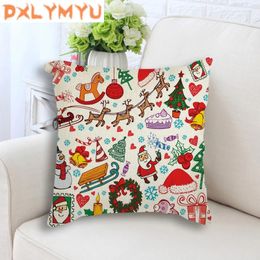 Pillow Christmas Cover Merry Decorative Case Santa Claus Throw Square Pillowcase For Sofa 45x45