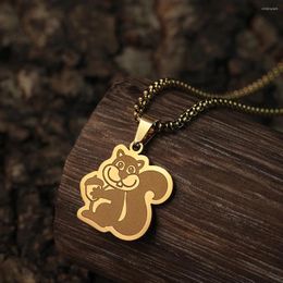 Pendant Necklaces The Squirrel Has Hazelnuts In His Hand Necklace Keel Chains Choker Punk For Women Men Stainless Steel Jewelry