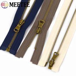 5/10Pcs 5# Metal Zippers 40/50/60/70/80cm Open-End Zipper for Sewing Backpack Jacket Zips Repair Kit DIY Bag Garment Accessories